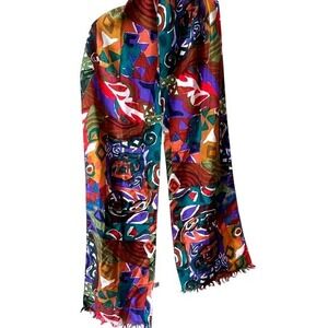 Vintage Compagnie Internationale Express Silk Scarf Abstract Y2K Art Deco